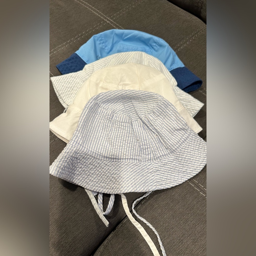 Kids' Blue and White Striped Bucket Hat